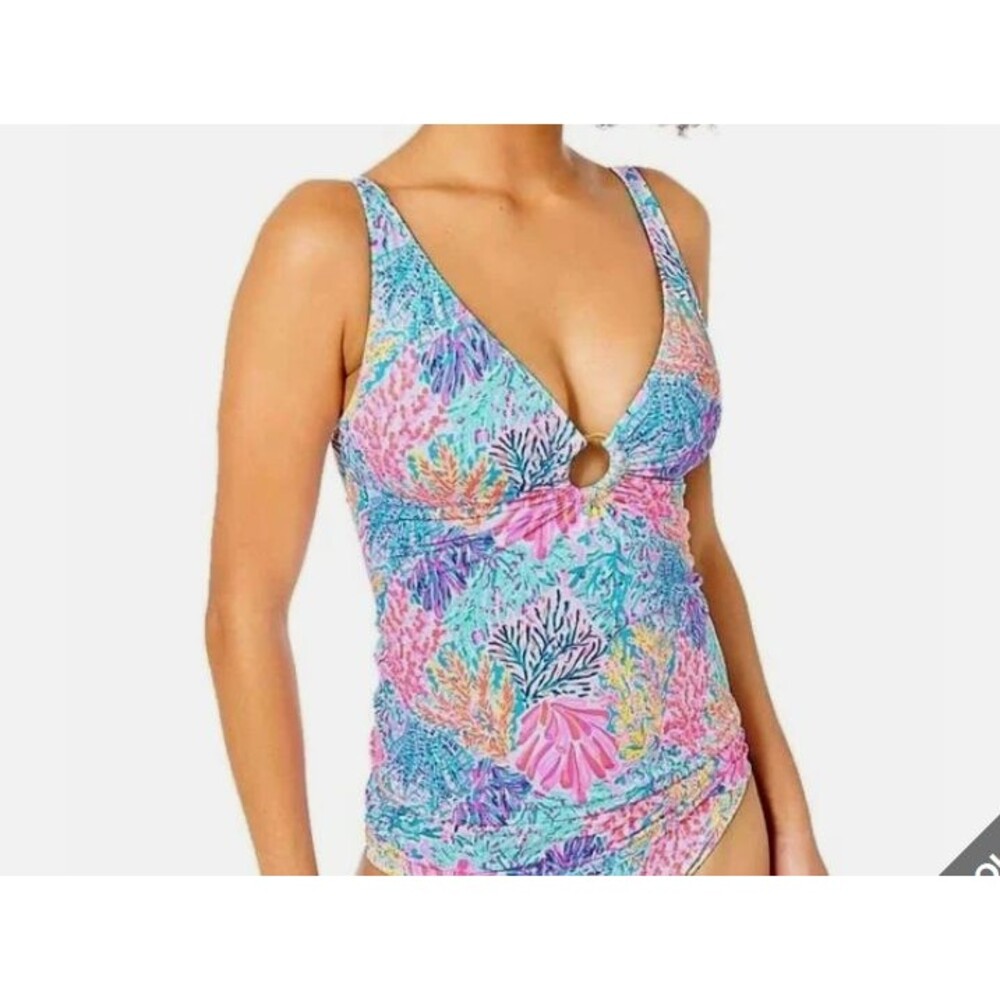 Lilly Pulitzer Brenta Tankini Multi Splash Dance sz 10 $118 Top Only